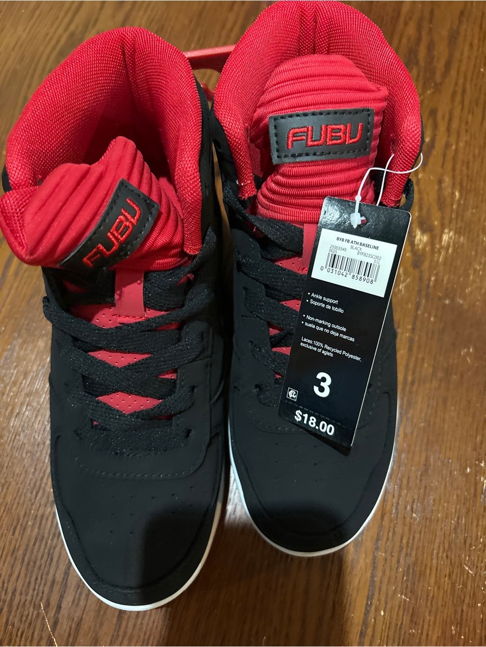 FUBU Black & Red Kids High-Top Sneakers